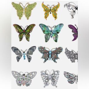 Chic Gold Tone Crystal Rhinestone Enamel Butterfly Moth Pin Brooch Wedding Gift